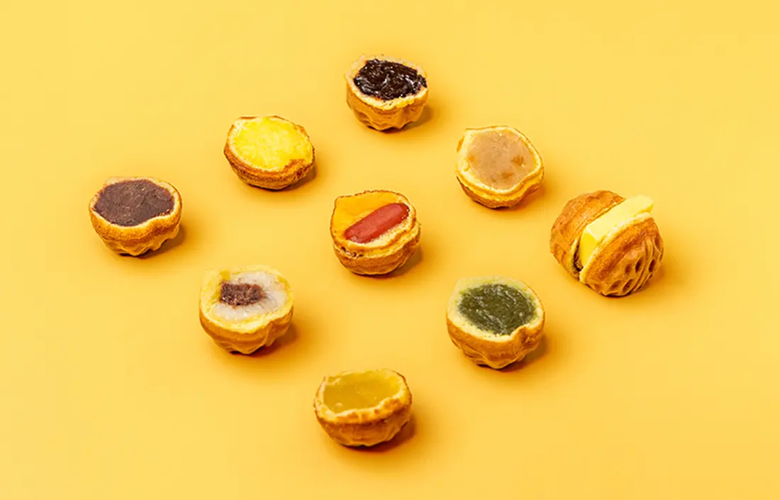 ANGHODU walnut cakes cut open to show each filling